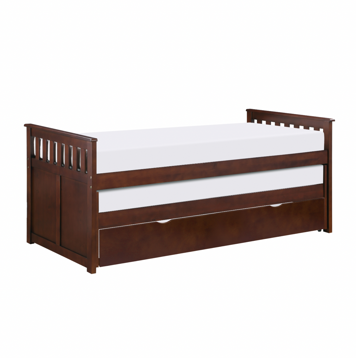 Rowe Dark Cherry Twin/Twin Bed with Twin Trundle