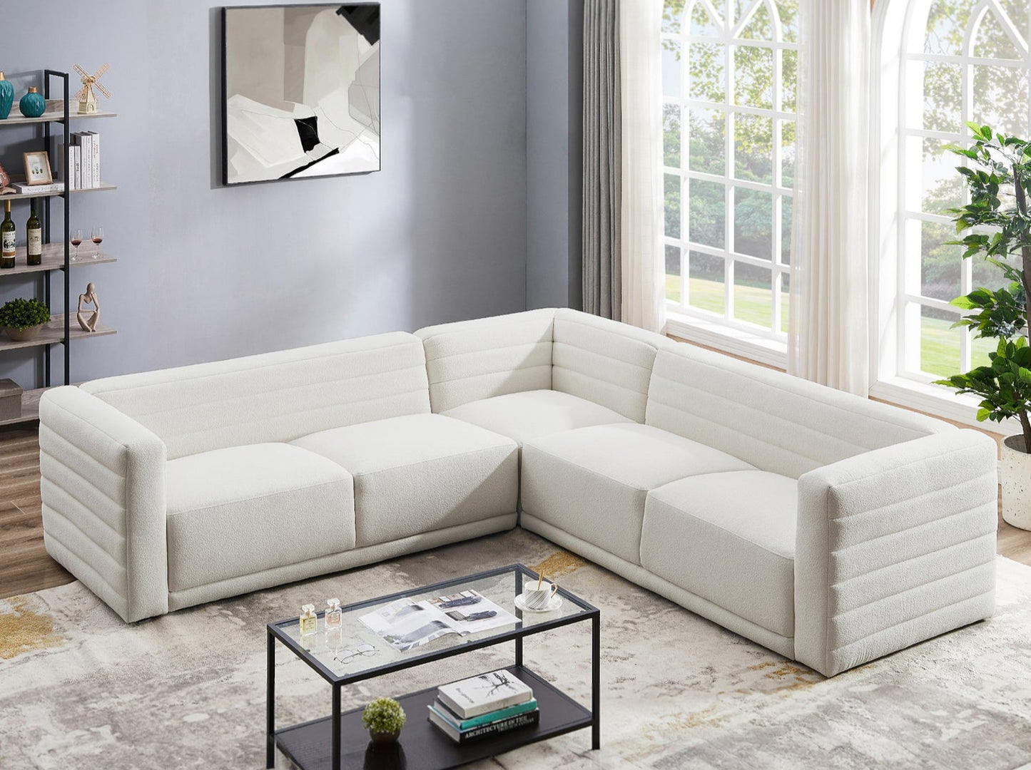 Solo Cream Boucle Modular Corner Sectional