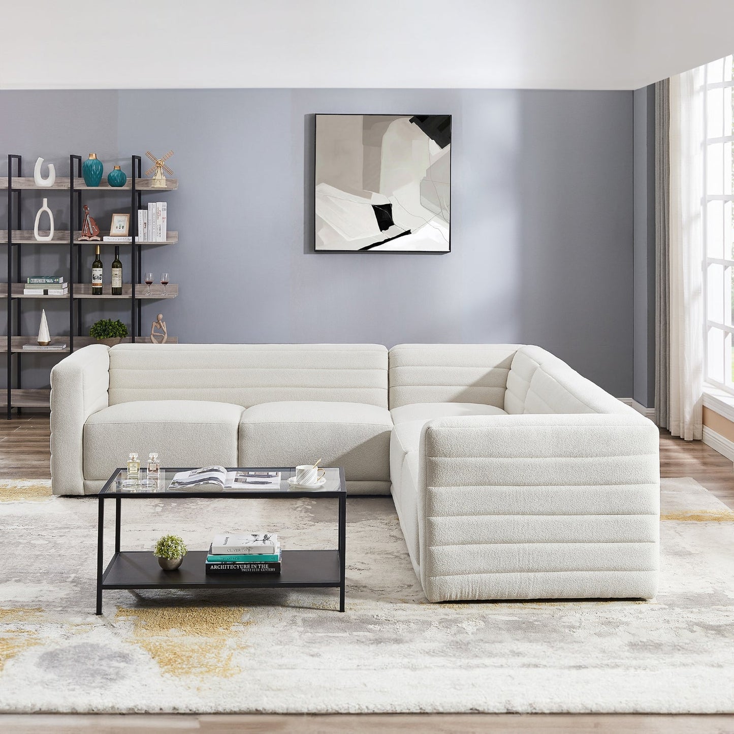 Solo Cream Boucle Modular Corner Sectional