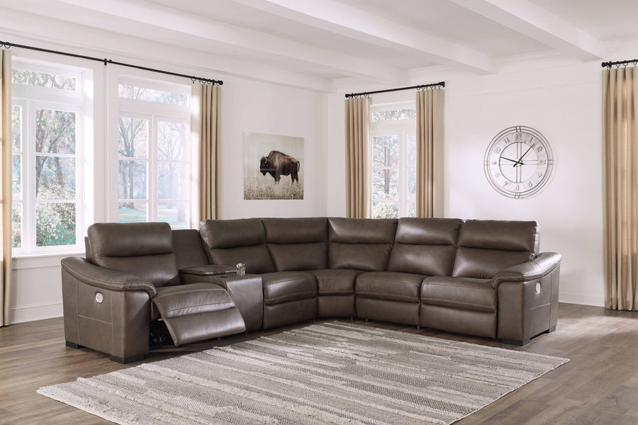 Salvatore Chocolate 6pc POWER Reclining Sectional U26301