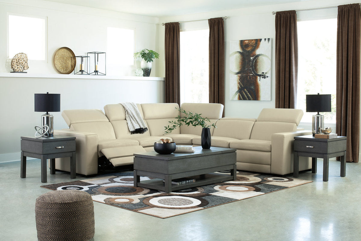 Texline Sand 6pc POWER Reclining Sectional U59604