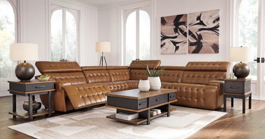 Temmpton Chocolate 6pc POWER Reclining Sectional U92708