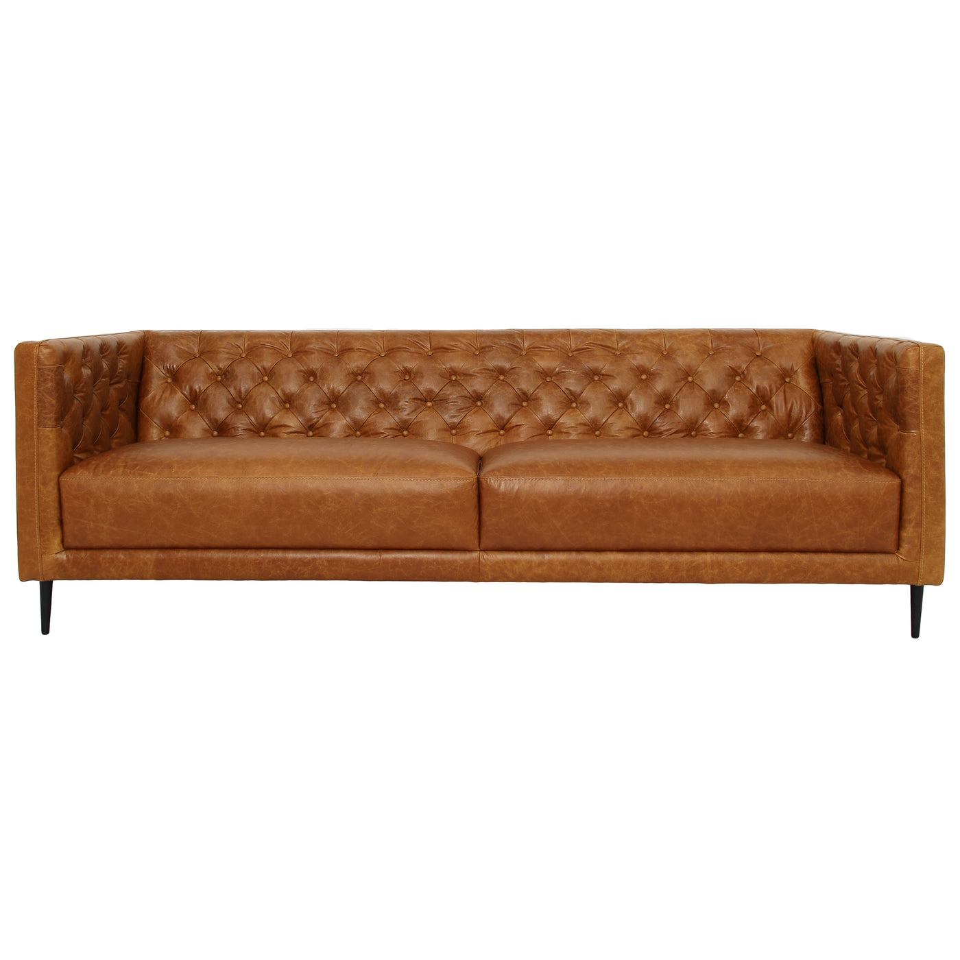 Vermont Waxy Cognac Genuine Leather Sofa