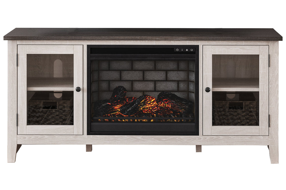 Dorrinson Two-tone 60" TV Stand with Fireplace W287-68