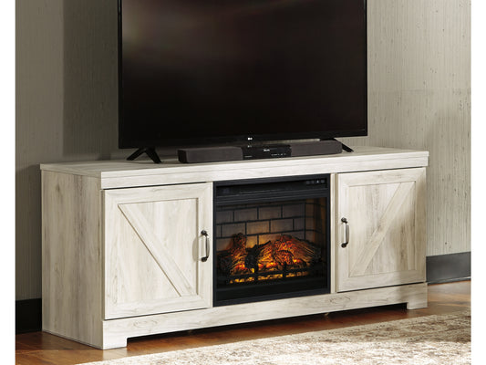 Bellaby Whitewash 60" TV Stand with Electric Fireplace EW0331-268