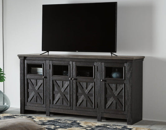 Tyler Creek Black/Gray 74" TV Stand | W736-68