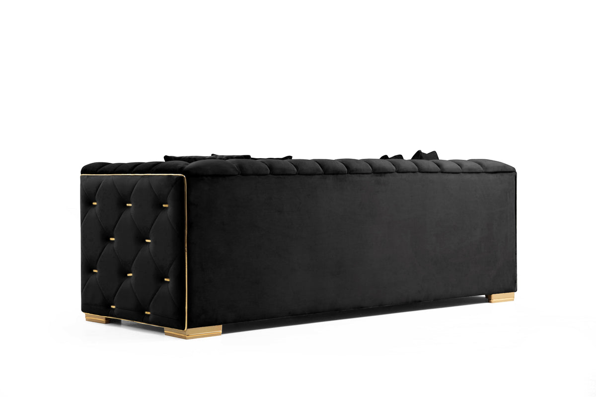 Armony Black Velvet Sofa & Loveseat