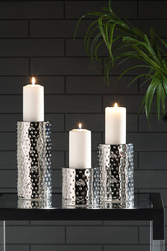 Marisa Silver Finish Candle Holder Set A2000460