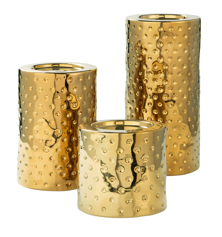 Marisa Gold Finish Candle Holder Set   A2000461