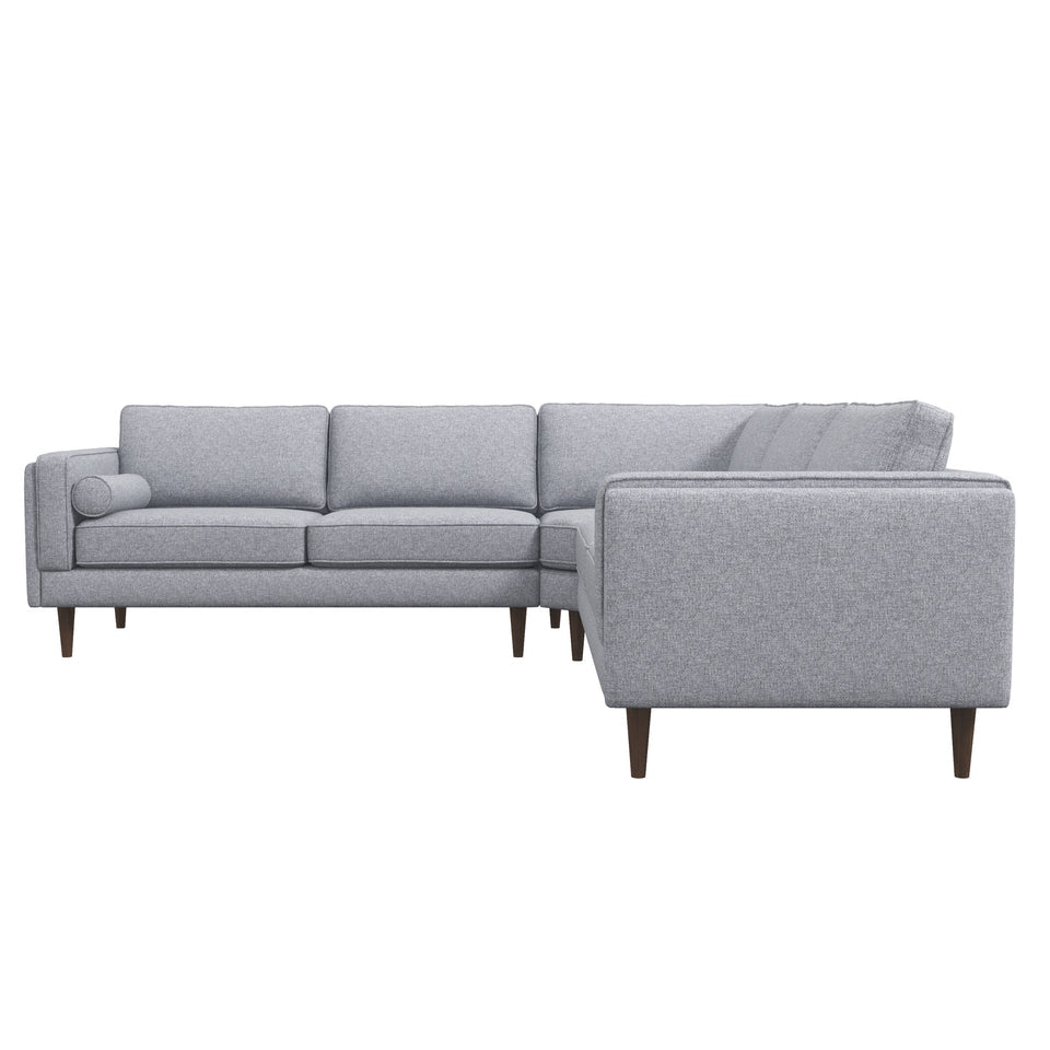 Amber 105" Grey Velvet  Mid-Century Modern Corner Sectional