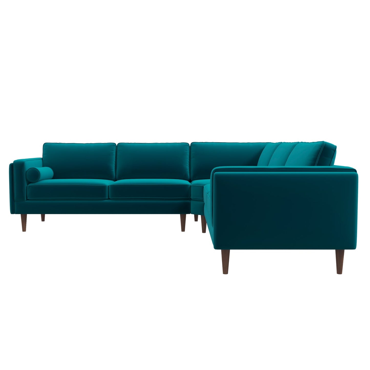 Amber 105" Green Velvet  Mid-Century Modern Corner Sectional