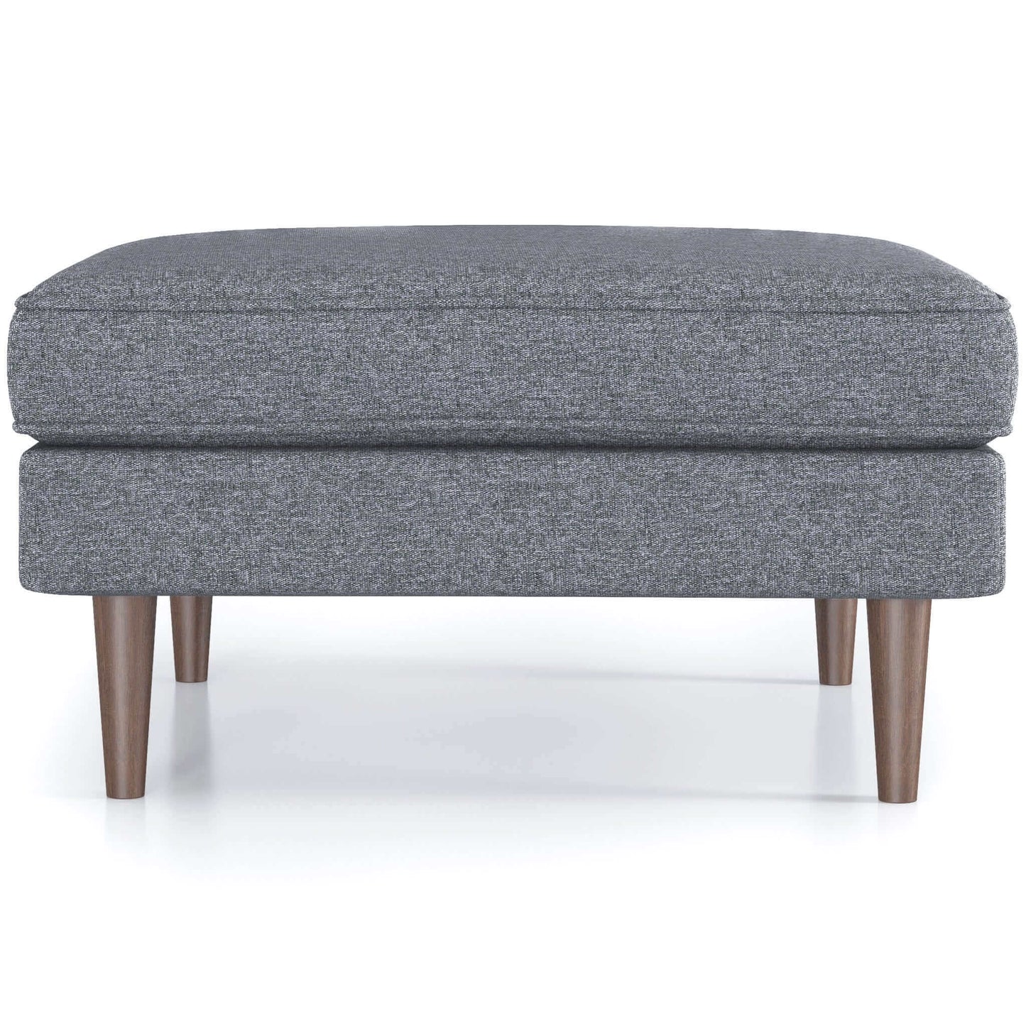 Amber Mid-Century Modern Square Upholstered Ottoman Dark Grey