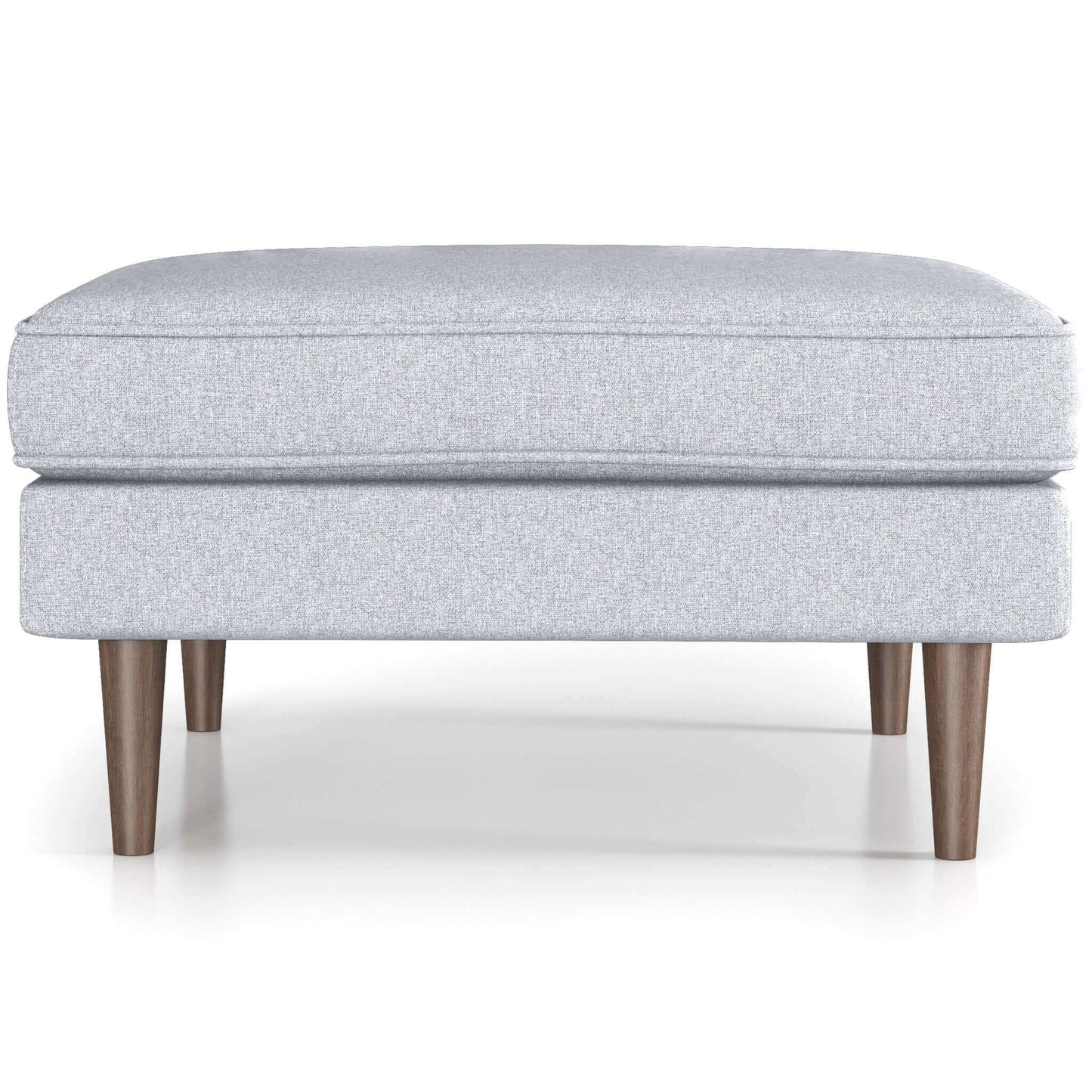 Amber Mid-Century Modern Square Upholstered Ottoman Grey