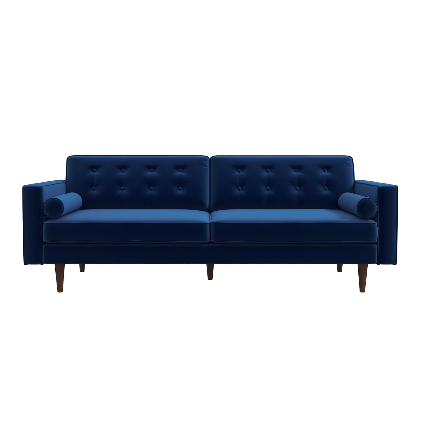 Casey 84" Mid-Century Modern Blue Velvet Sofa