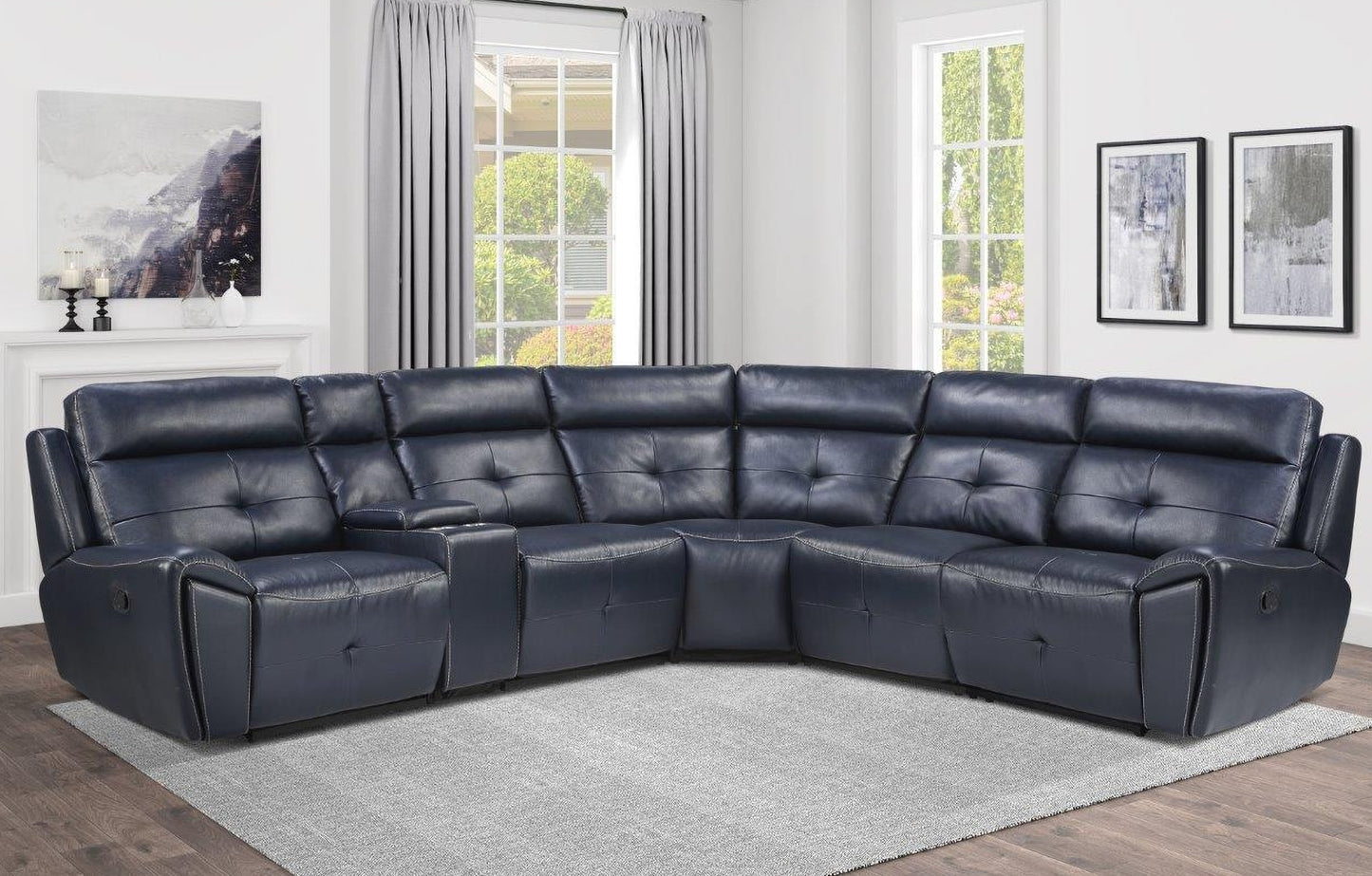 Avenue  Dark Navy Blue Sectional 9469