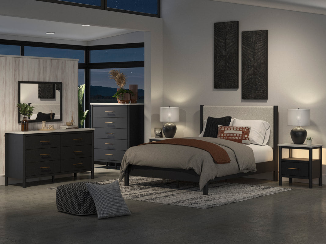 Cadmori Black Upholstered Bedroom Set B2616