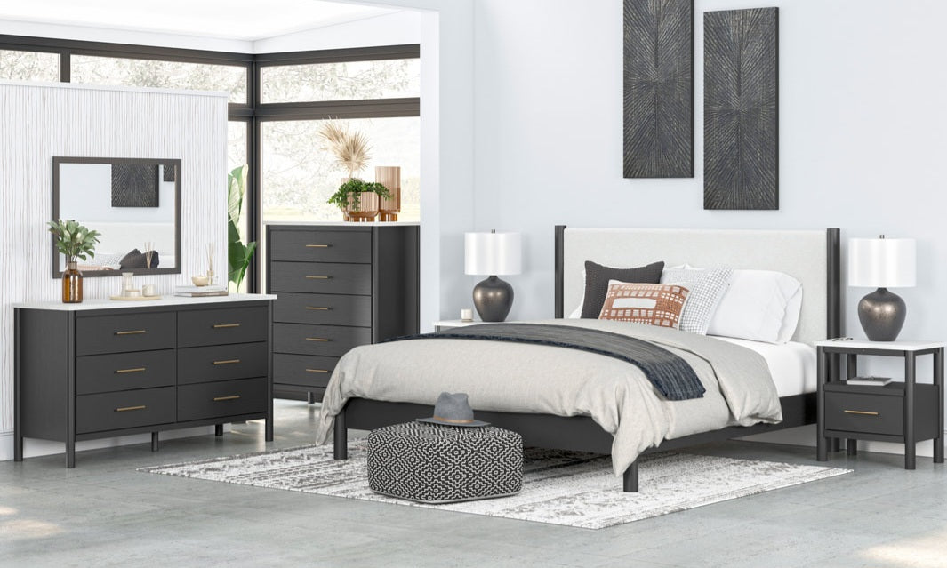 Cadmori Black Upholstered Bedroom Set B2616