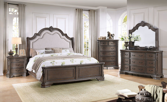 B4000 Antique Grey Panel Bedroom Set