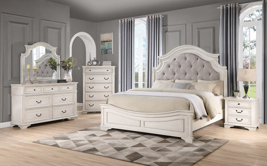 B6000 Antique White Panel Bedroom Set