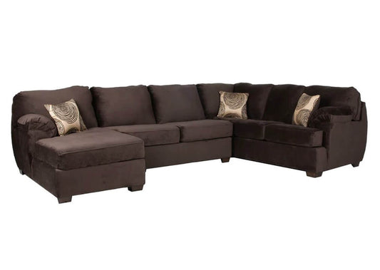 Brentwood 138" Chocolate Fabric Sectional