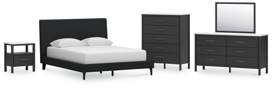 Cadmori Black Upholstered Bedroom Set B2616