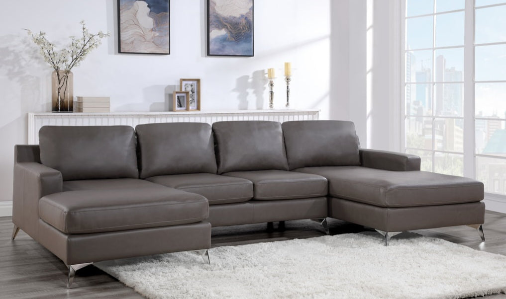 Candace 122" Bronze Double Chaise Sectional