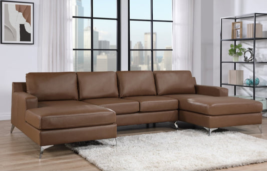 Candace 122" Saddle Double Chaise Sectional