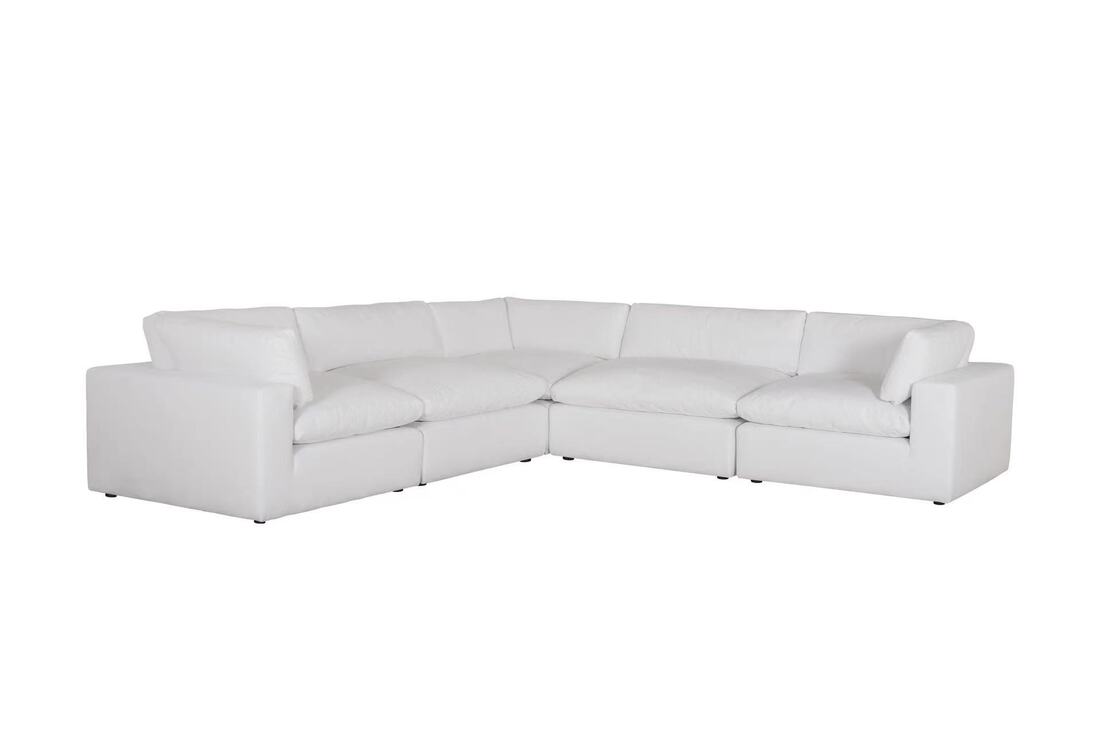 XL Cloud White Sectional with Ottoman