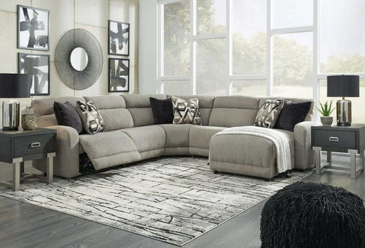 Colleyville 5pc RAF POWER Reclining Sectional with Chaise In Stone 54405