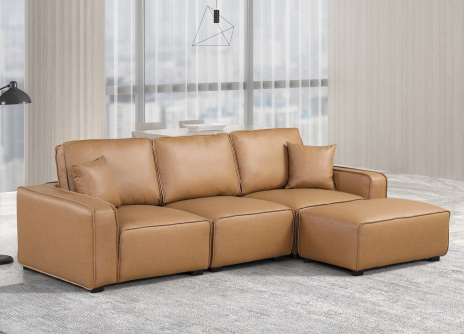 Columbia Saddle Leather Sectional