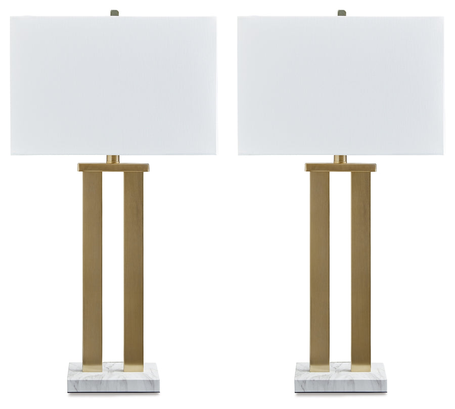 Coopermen Gold Finish/White Table Lamp L204534