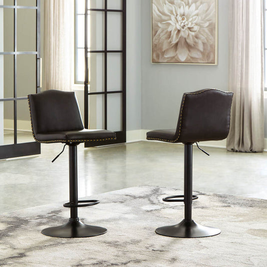 Gaddison Brown Swivel Barstool Set D122 Set of 2