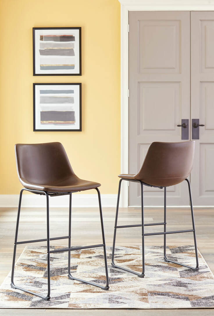 Centiar Brown Counter Height Barstool, Set of 2 D372