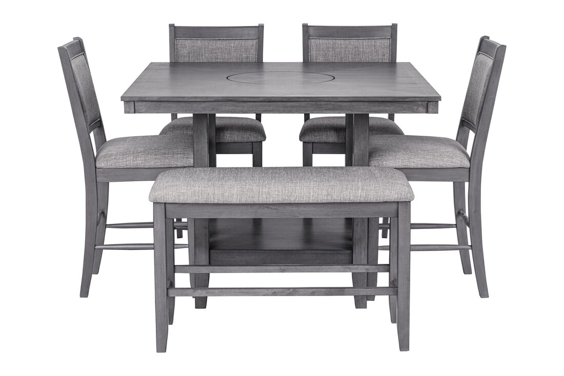 6pc Grey Counter Height Set D2300