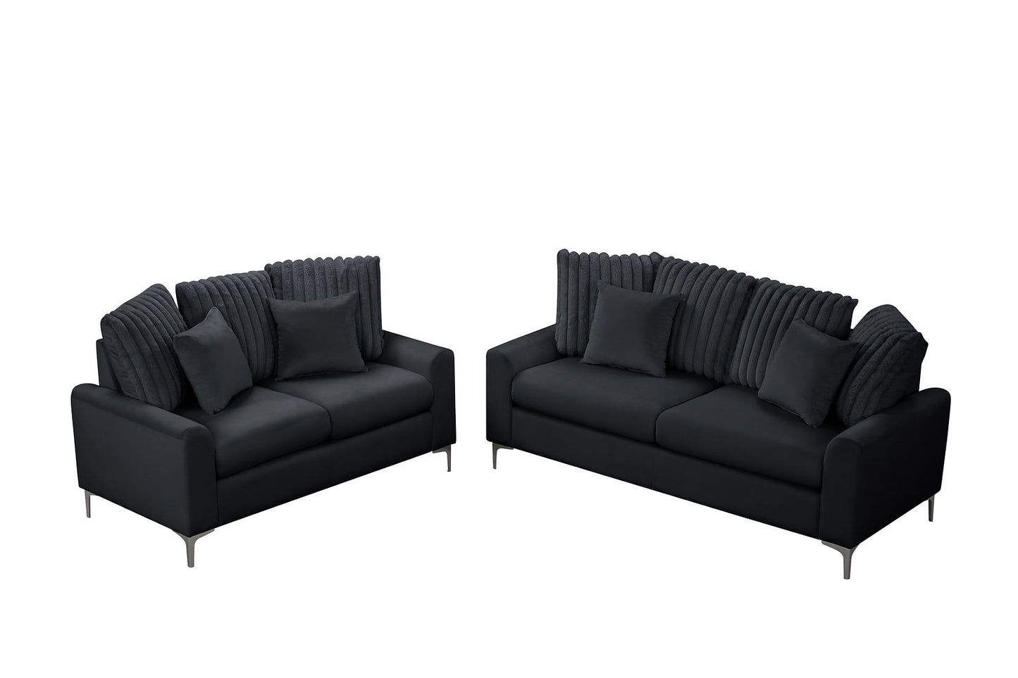 Elina Black Sofa and Loveseat S150