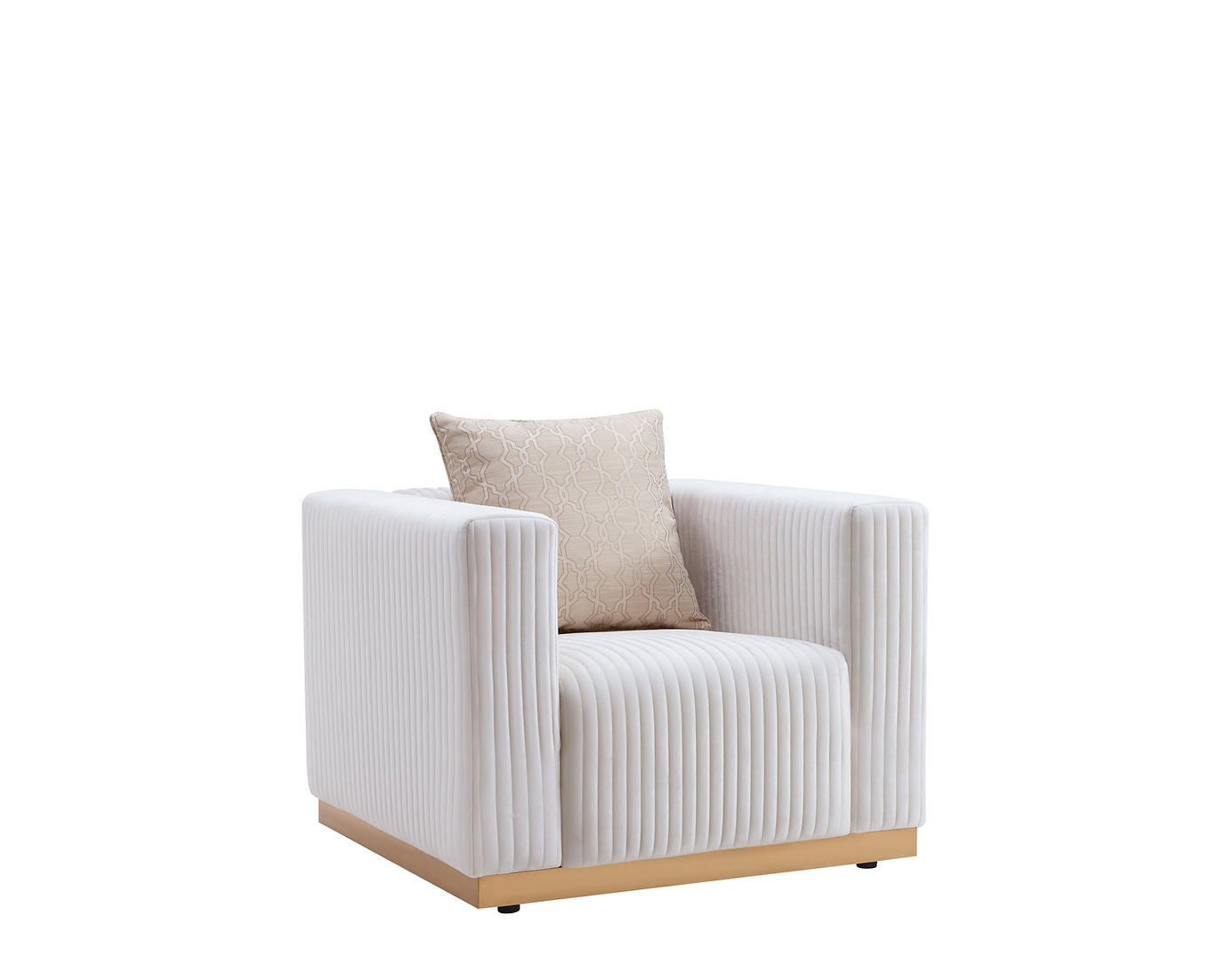 Alisha Ivory  Velvet Sofa and Loveseat S3168