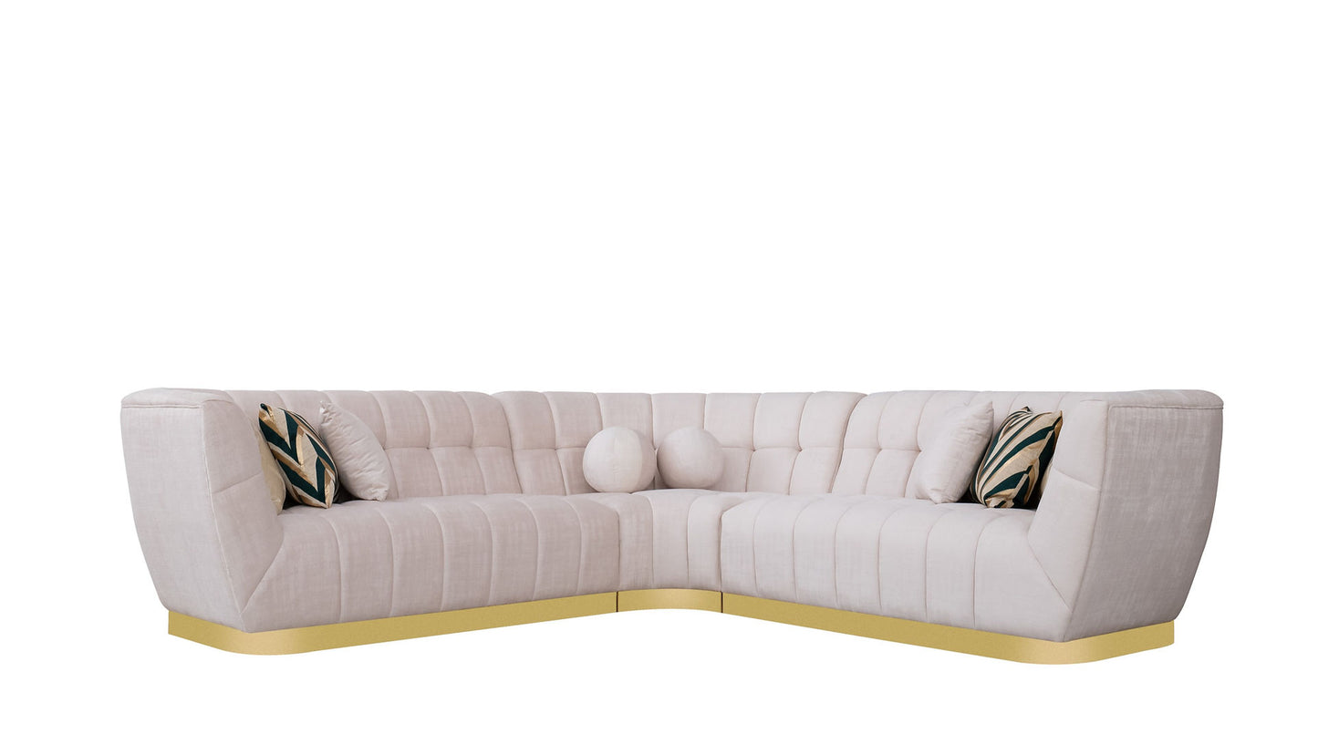 Rosa Cream Premium Fabric Sectional S2030