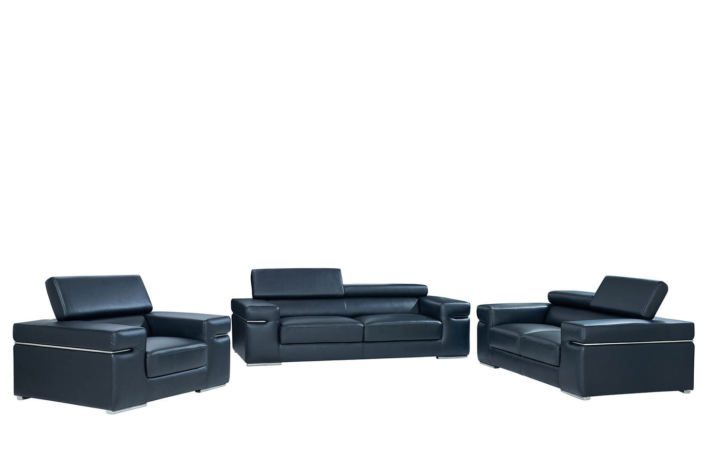 Soho Black LEATHER MATCH Sofa and Loveseat S8020