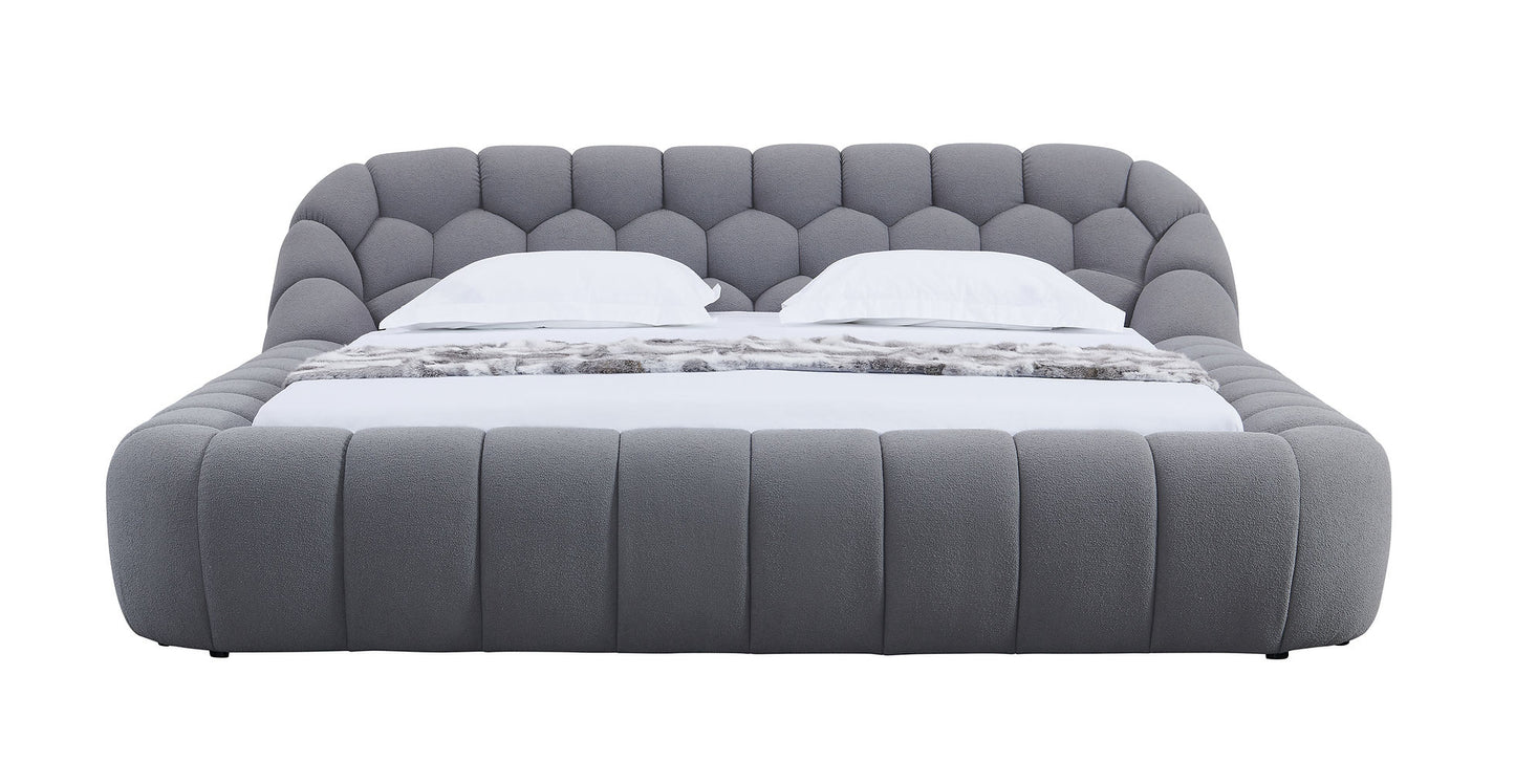 Bubbles Teddy Grey King Platform Bed B127