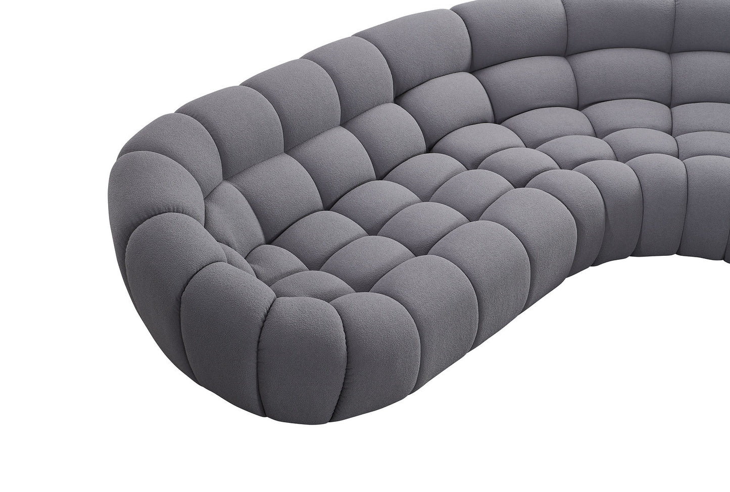 Bubbles Grey Teddy 124" OVERSIZE Sectional MI-2126