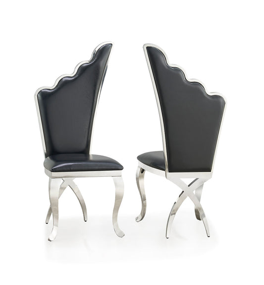 Paris Black PU/Chrome Chair D819