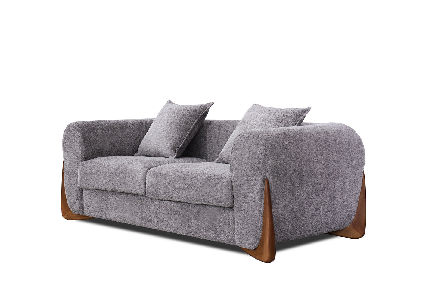 Stylus Pewter Fabric Sofa and Loveseat S4045