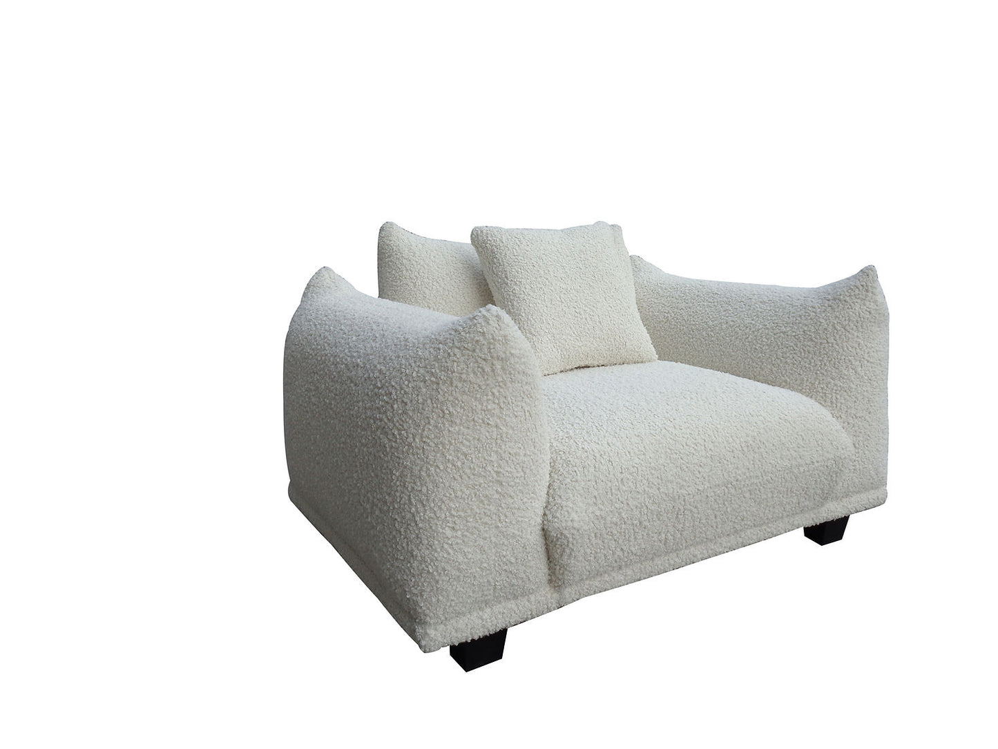 Homey White Fabric OVERSIZED Sofa & Chair S3131