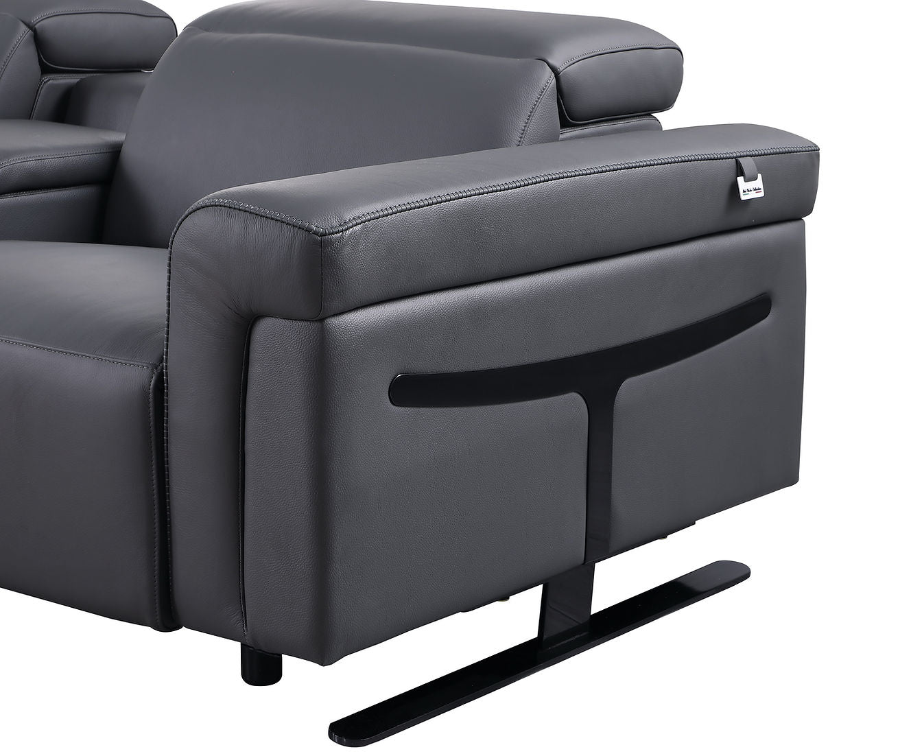 Lucca Dark Grey 7pc 3-POWER Reclining Sectional MI-1110