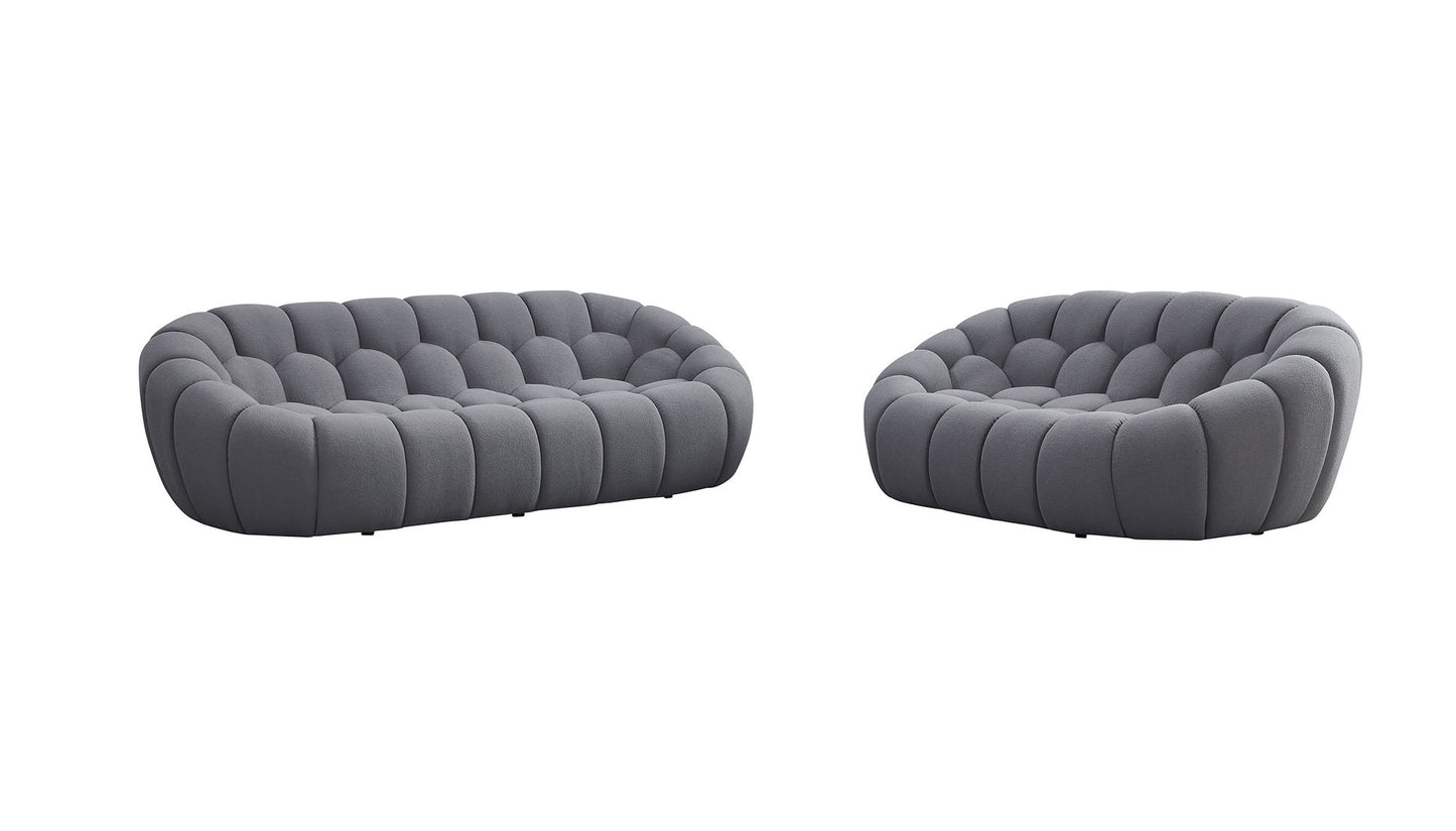 Bubbles Grey Teddy Sofa and Loveseat MI-2126