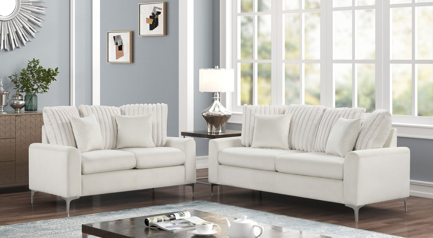 Elina Beige Sofa and Loveseat S150