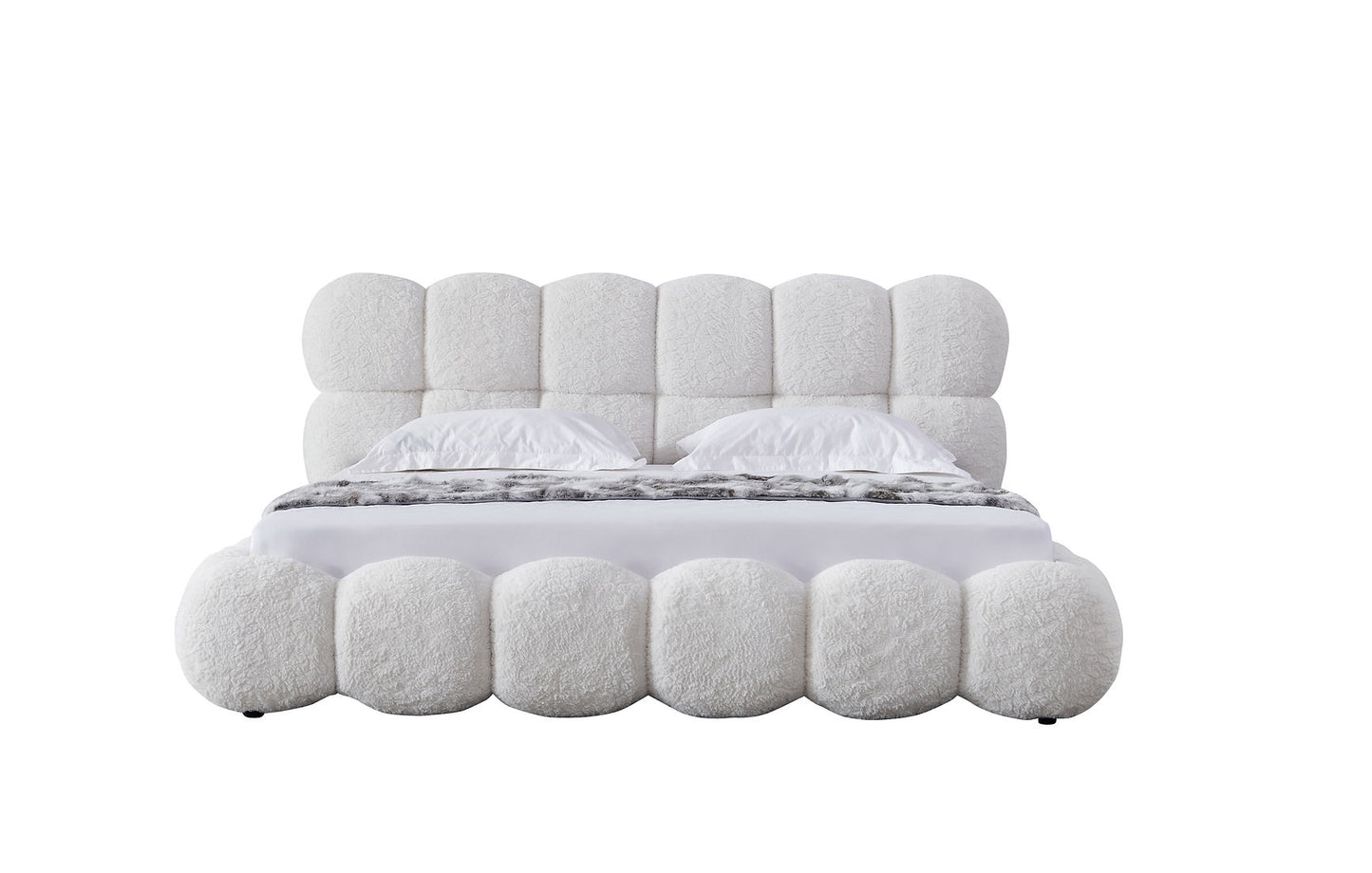 Coco White Alpaca Queen Platform Bed B195