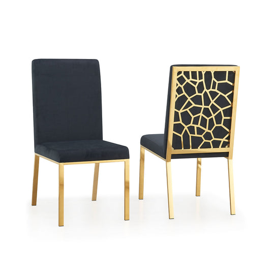 Mimi Black Velvet/Gold Chair D128