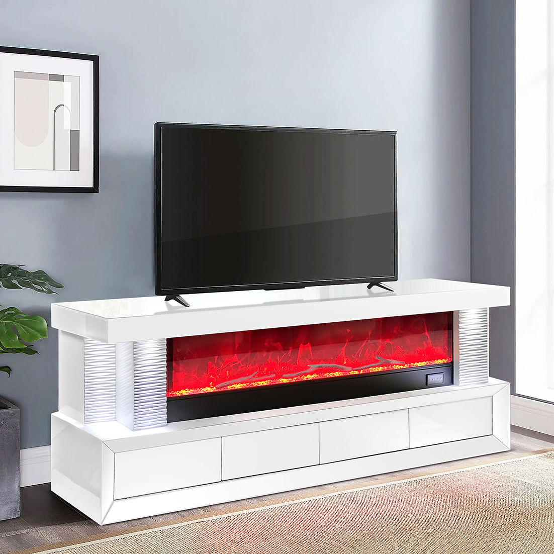 A-TV2 Havana LED/BLUETOOTH FIREPLACE TV STAND