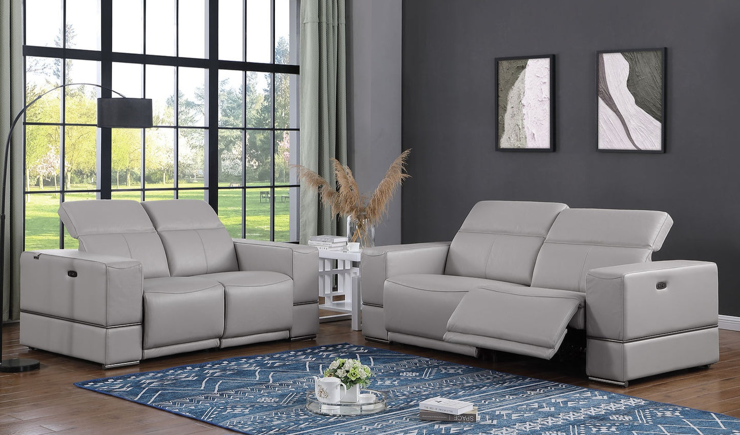 Franco Light Grey POWER 3pc Reclining Set MI-1122